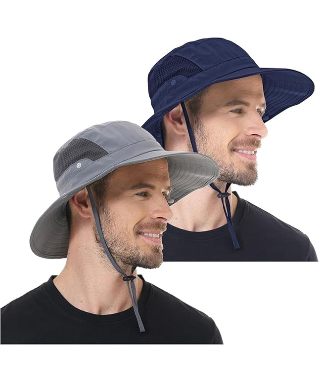 Sun Hat for Men Women UPF 50+ Fishing Hats Waterproof Wide Brim Boonie Bucket Hat for Safari Beach Hiking Garden