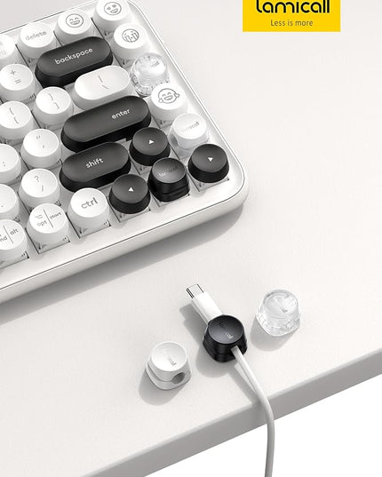 6Pack Cord Organizer, Office Desk Accessories - Lamicall Clear Cable Management Clips, Home Workspace Chritsmas Organization Accessories, Nightstand Desk Decor, Dorm Room Desktop Gadget Essentials