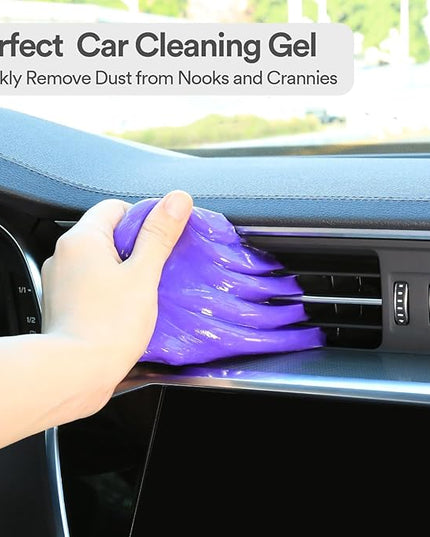 PULIDIKI Car Cleaning Gel Cleaning Putty Car Detailing Kit Car Interior Cleaner Car Slime Cleaner Dust Cleaning Supplies Car Accessories Car Gifts for Men Women Purple (2Pack)