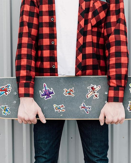 Pack 50 Pcs Cute Cool Airplane Stickers for Water Bottles Funny Laptop Luggage Computer Scrapbooking Case Teens Girls Boys Adults Waterproof Aesthetic Sticker Small Vinyl Decals