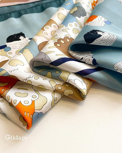 Satin Bandana Headscarf for Women Silky Hair Scarves for Fashion Lightweight