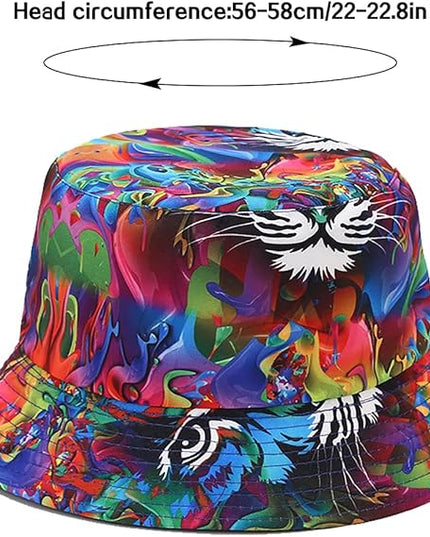 XYIYI Cute Bucket Hat Beach Fisherman Hats for Women, Reversible Double-Side-Wear