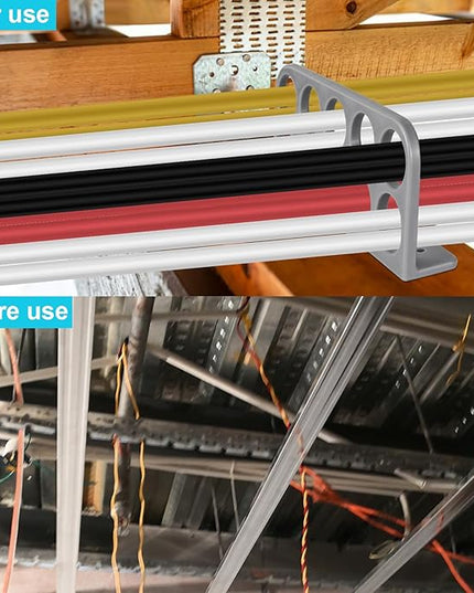 20Pack Cable Chase-Wire Bracket,Cable Support Wire Bracket Holder for NMB Electrical Cord Organized Management,Labor Time Saving,1" with 10-Hole Design