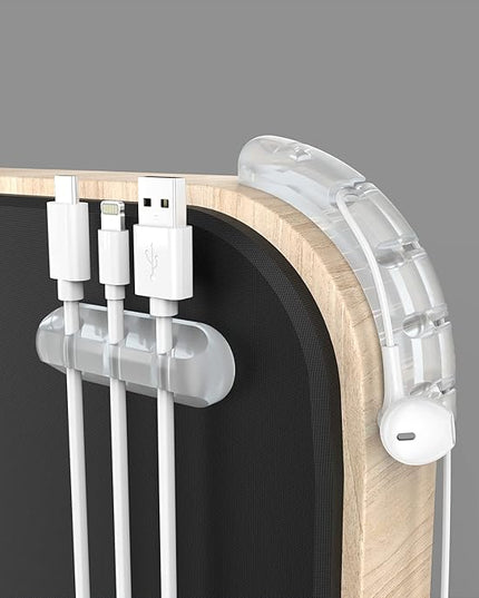 Cord Organizer, Clear Cable Organizer Cord Holder, Wire Organizer USB Cable Management Cord Keeper, 3 Packs Cable Clips for Car Home and Office (7, 5, 3 Slots)
