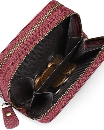 GOIACII Small Genuine Leather Wallet for Women, RFID Blocking Credit Card Holder Wallet