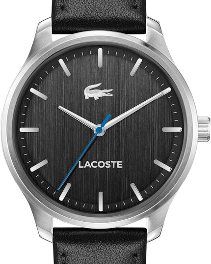 Lacoste Lisbon Men’s Quartz Watch - Three-Hand Sunray Dial with Stick Indexes, Polished Case, Crocodile Logo - Modern, Classic Timepiece - Gift for Him 42mm