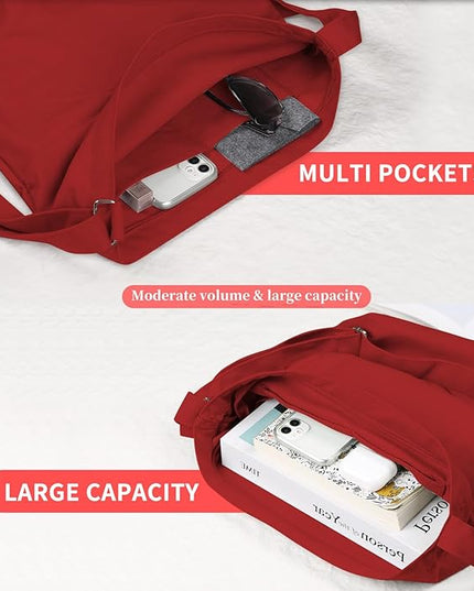 Women's blank large Size Canvas Crossbody Tote Handbags Shoulder Bag