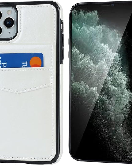 KIHUWEY Compatible with iPhone 11 Pro Max Case Wallet with Credit Card Holder, Premium Leather Magnetic Clasp Kickstand Heavy Duty Protective Cover for iPhone 11 Pro Max 6.5 Inch(White)