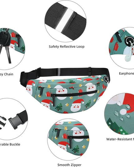 MAXTOP Large Crossbody Fanny Pack with 4-Zipper Pockets,Gifts for Enjoy Sports Festival Workout Traveling Running Casual Hands-Free Wallets Waist Pack Phone Bag Carrying All Phones