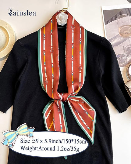 Purse Scarf For Handbags Head Scarves For Women's Hair Bags Scarfs Long Skinny Scarves Fashion Silky