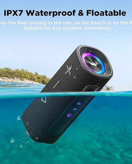 MIATONE Bluetooth Speaker 40W BT 6.0 Outdoor Portable Bluetooth Speakers with 3 EQ,Deep Bass,24H Playtime TWS,IPX7 Waterproof Shower Speakers Bluetooth Wireless Portable Speaker for Party/Beach-Black