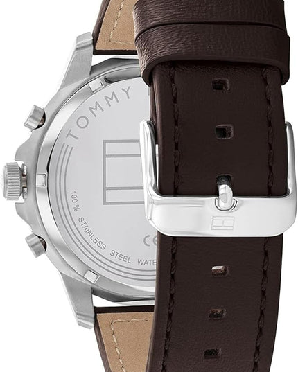 Tommy Hilfiger Men's Dressy Watch – Quartz Multifunction, Stainless Steel Case, Skeleton Dial, Link Bracelet – Gift for Him