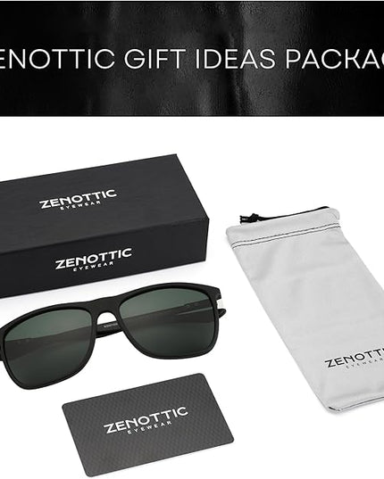 ZENOTTIC Square Polarized Sunglasses for Men Ultralight Carbon Fiber Sun Glasses Driving Fishing Golf Sports UV400 Protection