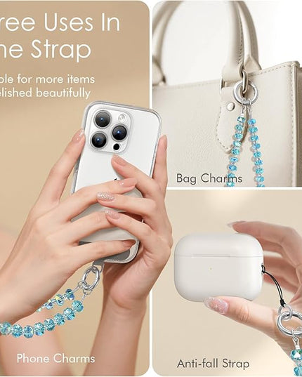 SURPHY Phone Charm, Phone Charms Strap with Tether Tab & Premium Metal Buckle, Cellphone Wrist Strap Chain