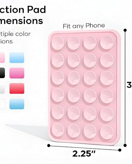 Suction Phone Case Mount, Phone Sticky Grip for iPhone and Android, Adhesive Phone Accessory, Hands-Free Mirror Shower Phone Holder for Videos and Selfies (Chalk Pink)