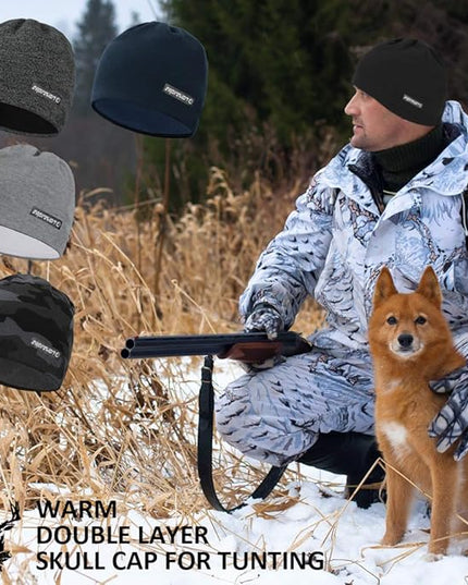 EMPIRELION Softshell Winter Fleece Lined Beanie Hats, 9" Running Skull Cap Thermal Tactical Watch Cap Men Women