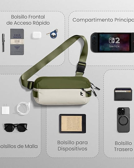 tomtoc Compact EDC Sling Bag 3L-10L, Minimalist Crossbody Bag Chest Shoulder Pack for Men Women, X-pac/Recycled Polyester