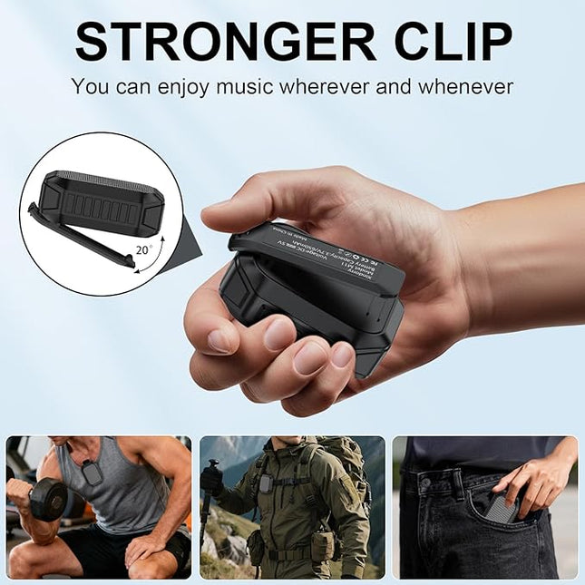 Wearable Bluetooth Speaker,IPX7 Waterproof Outdoor Speakers,Clip-On Wireless Small Portable Speaker with Bluetooth 6.0,TWS,Hands-Free Calls for Work,Golf,Camping