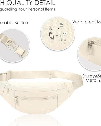 MAXTOP Large Crossbody Fanny Pack with 4-Zipper Pockets,Gifts for Enjoy Sports Festival Workout Traveling Running Casual Hands-Free Wallets Waist Pack Phone Bag Carrying All Phones