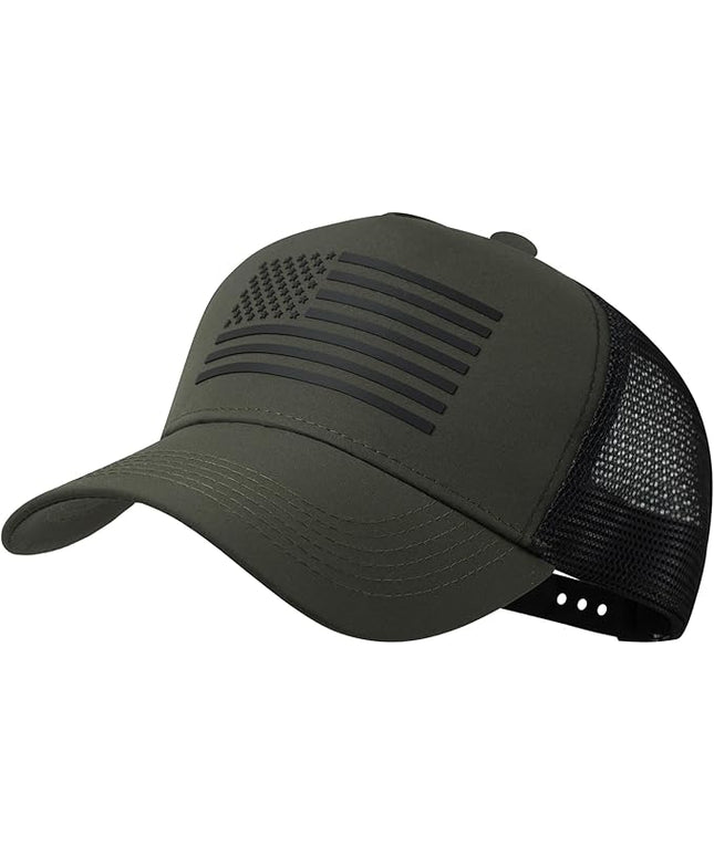 IIN American Flag Mesh Baseball Cap, Patriotic Trucker Hat for Men Women, Quick-Dry Breathable Design, Adjustable Snapback