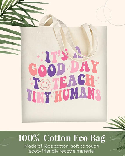 AUSVKAI Canvas Tote Bag Aesthetic for Women, Cute Cloth Cotton Bags for College Shopping Beach Grocery and Trendy Gifts
