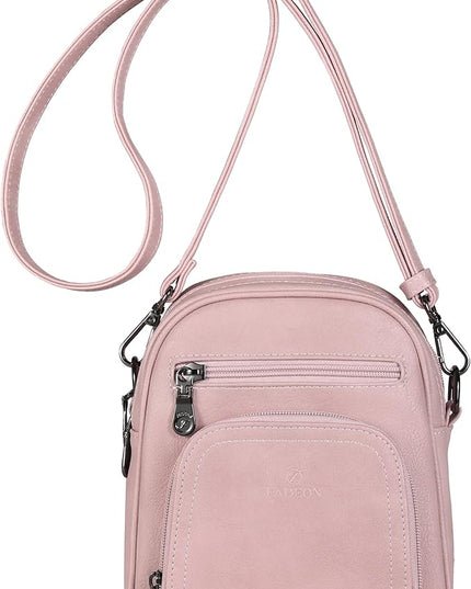 FADEON Small Purses for Women Crossbody Bags, Designer PU Leather Mini Cross Body Purse Travel Shoulder Bag Card Slots