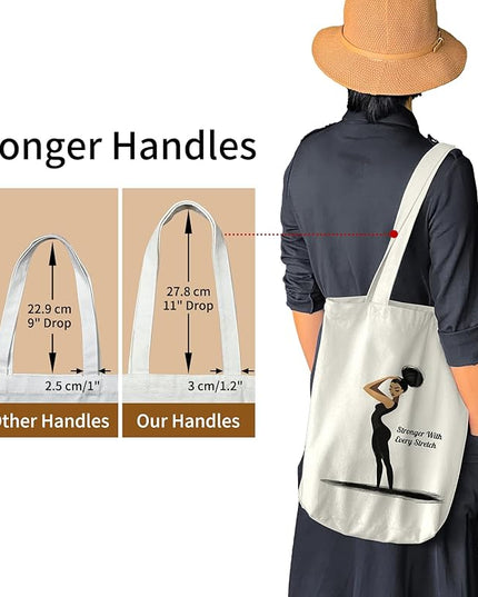 Tote Bag for Women, Reusable Zippered Canvas Bag with Handles Pocket Thick Canvas, for Grocery Shopping Beach Gift