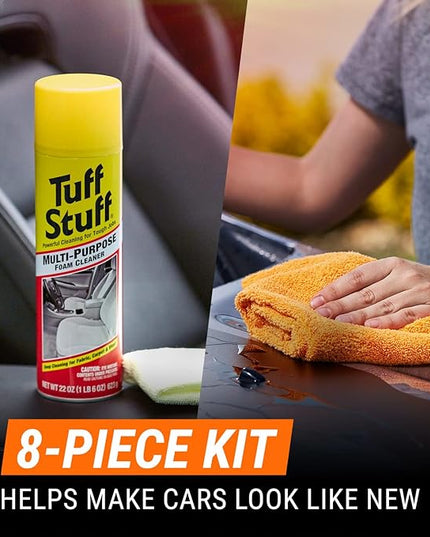 Armor All Car Wash and Cleaner Kit, Includes Cleaning Wipes for Car Interior, Cleaner Concentrate, Car Air Freshener, Microfiber Towels (8 Piece Kit)