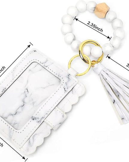 Wristlet Keychain for Women Silicone Key Ring Bracelet Wristlet Wallet Bracelet Keychain Card Holder Keyring
