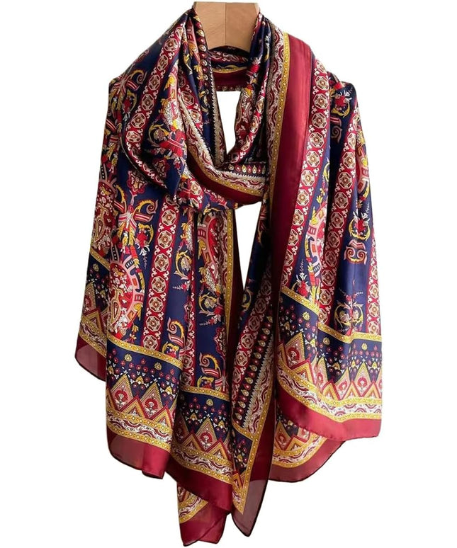 Fashion Scarves Scarf 100% Silk Feeling Scarf Silk Like Scarves Long Lightweight Sunscreen Shawls for Women