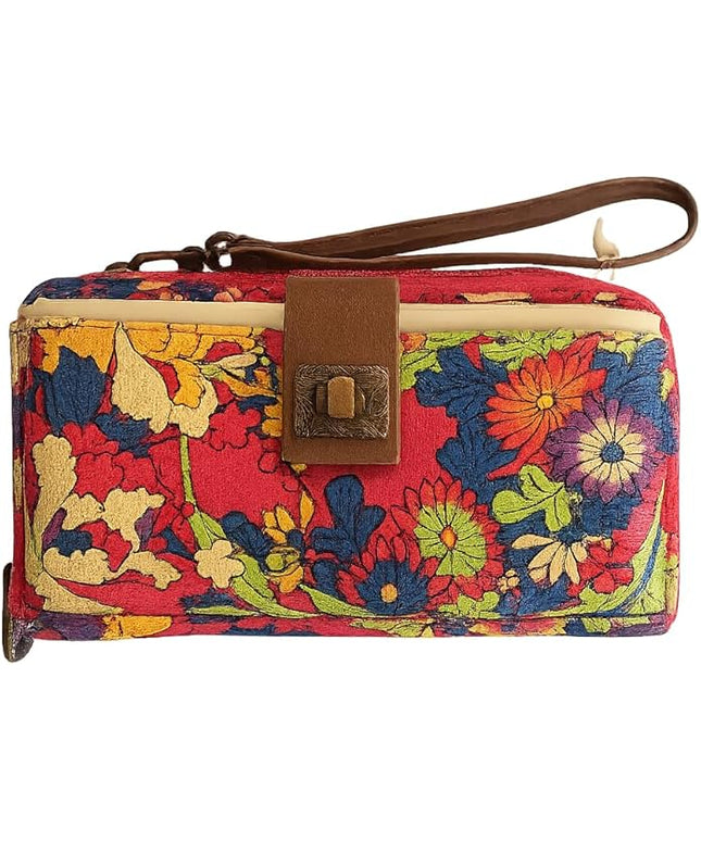 Sakroots Artist Circle Smartphone Crossbody in Coated Canvas, Detachable Wristlet Strap
