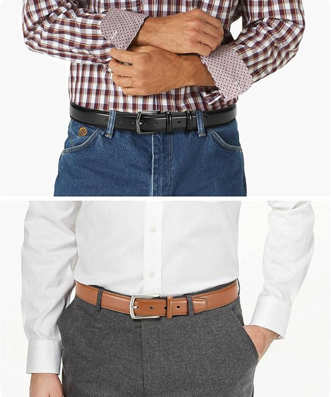 CHAOREN Leather Dress Belt Men 2 Pack - 1 3/8" Mens Belts for Work Business Casual Jeans