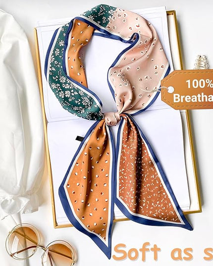 Dailyacc Hair Scarf for Women Fashion Silky Satin Headscarf Wrap Breathable Lightweight Neck Scarves For Handbag