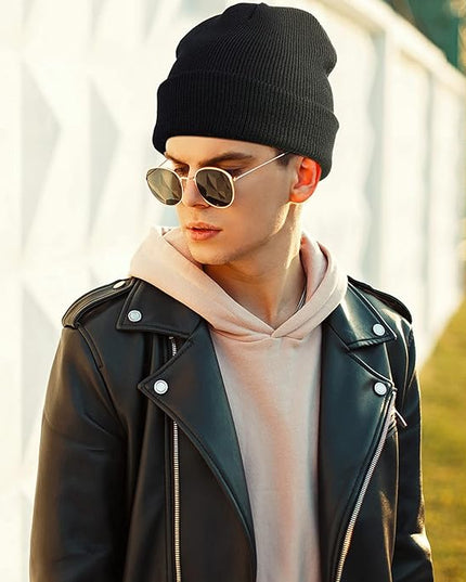 Yahenda 50 Pcs Winter Beanies Bulk for Men Women, Knitted Beanie Hats Cuffed Skull Cap Unisex