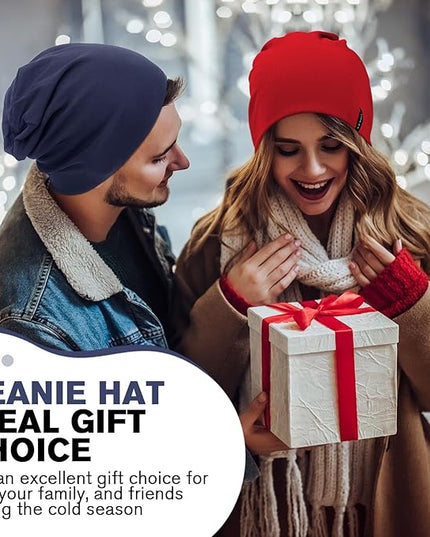 Slouchy Beanie for Women Men Soft Cotton Chemo Hats Double-Layer Warm Beanie Cap for Daily Wear & Transitional Seasons