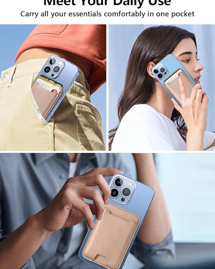TopMade for Magsafe Wallet, Strongest Magnetic Card Holder for iPhone 17, iPhone 16/15/14/13/12 Series, Magnetic Phone Wallet with Powerful Magnets, RFID Blocking, Fit 4 Cards, Desert Titanium Gold