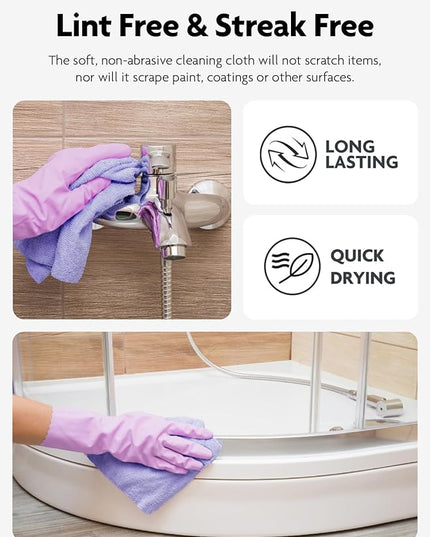 Fantasticlean Microfiber Cleaning Cloth Roll -75 Pack, Tear Away Microfiber Towels, 12" x 12", Reusable, Washable, Scratch Free, Ultra Absorbent Dishcloth for All-Around Cleaning Supplies (Lavender)