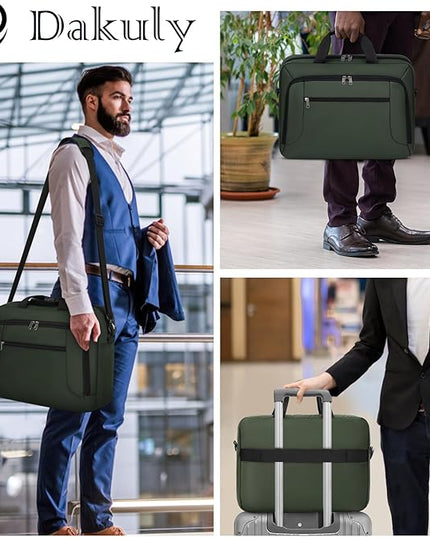 Laptop Bag 17.3 Inch Laptop Briefcase Large Waterproof Laptop Case for Men Women Business Office Work Computer Bag 17 Inch Adjustable Shoulder Messenger Bag, Green