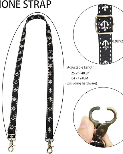 Adjustable 1" Width Phone Crossbody Lanyard and Wristlet Strap - Gift For The Lover In Your Life
