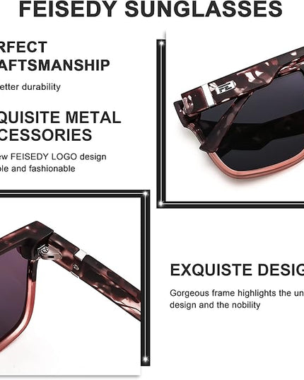 FEISEDY Sunglasses for Women Men, Fashion Mirrored Single Lens, Driving Beach Sunnies UV400 Shades B2996