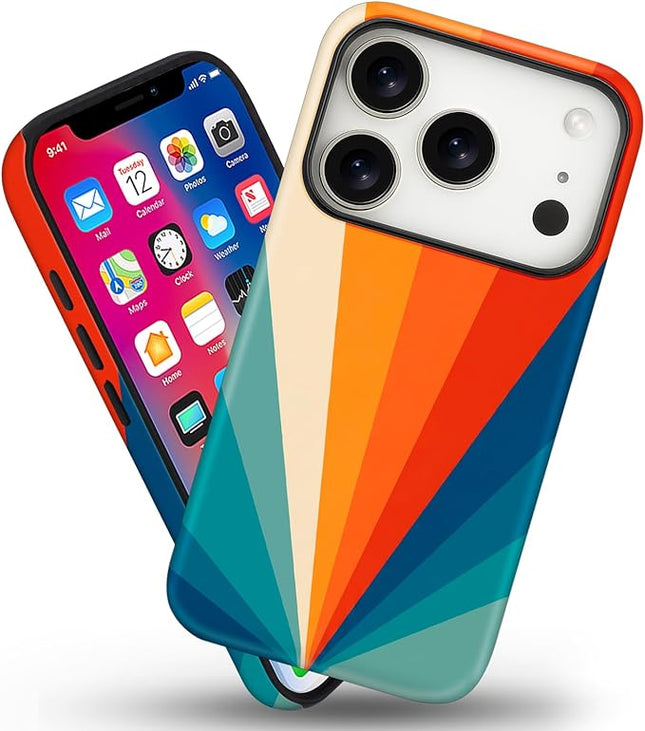 Magnetic for iPhone 17 Pro Case Cute Frog Stripes Phone Case, Summer Shockproof Slim TPU and Hard PC Protective Phone Cover Compatible with MagSafe Designed for Women Girls