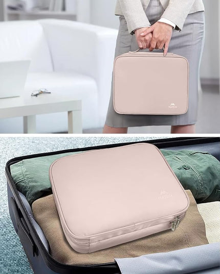 MATEIN Travel Cord Organizer for Women, Large Tech Storage Bag Water Resistant Electronic Accessories Case with Handle for Cord, Cables, Cellphone, Tablet (Up to 12.9inch), Powerbank, Soft Pink