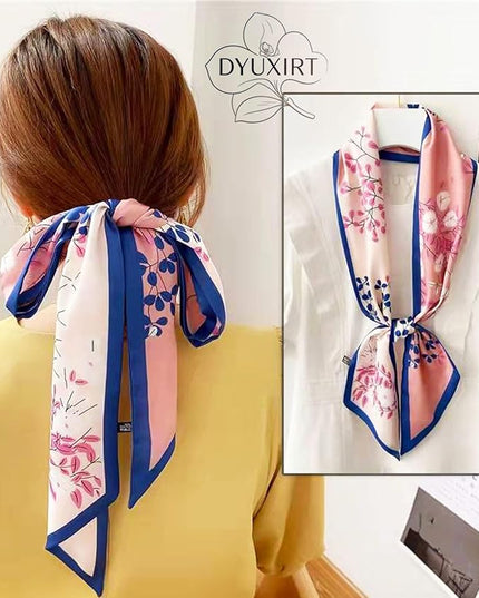 Head Scarf Purse Handle Neck Satin Hair Scarfs For Bag Lightweight Silky Long Thin Women's Fashion Scarves 59 * 5.9”