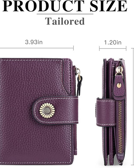 FALAN MULE Small Wallet for Women Leather Bifold Compact Small Womens Wallet with RFID Blocking