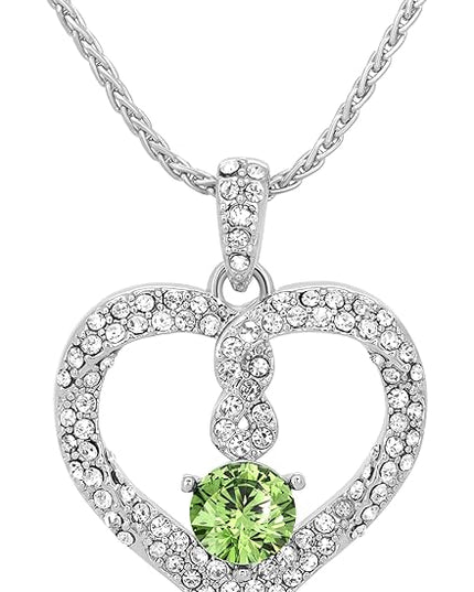 TRYNDI Birthstone Necklace for Women - Infinity 12 Months Birthstone Necklace, Christmas Gifts for Wife, Daughter, Girlfriend, Mom - Mother’s Day, Valentine’s, Anniversary, Birthday Gift for Her