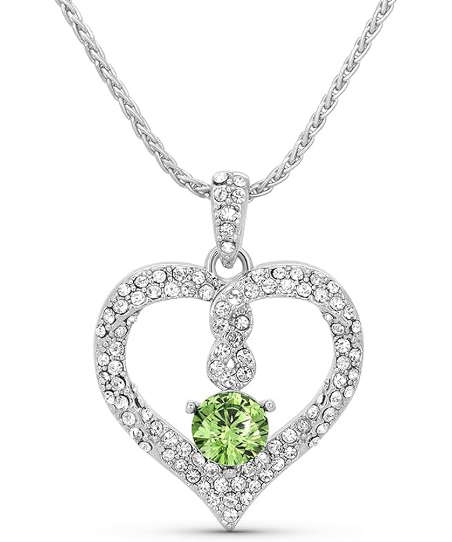 TRYNDI Birthstone Necklace for Women - Infinity 12 Months Birthstone Necklace, Christmas Gifts for Wife, Daughter, Girlfriend, Mom - Mother’s Day, Valentine’s, Anniversary, Birthday Gift for Her