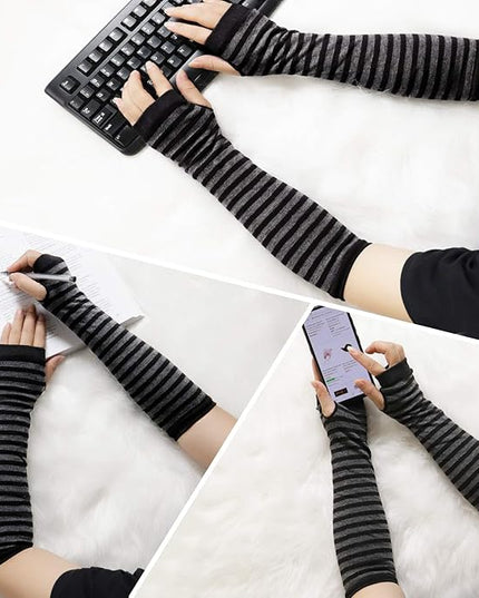 Bienvenu Punk Gothic Rock Long Arm Warmer Fingerless Gloves
