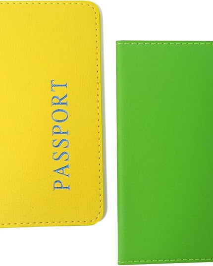 Honbay 2PCS Artificial Leather Passport Holder Cover Passport Case for Men and Women