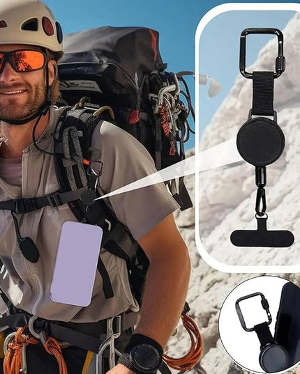 Anti-Theft Cell Retractable Phone Lanyard, Outdoor Phone Strap with Retractable Steel Line for Phone Case ID Holder Keys Phone Accessories Travel Essential