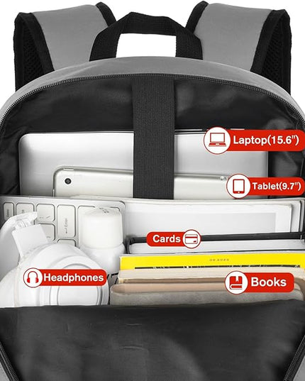 School Backpack,Unisex Classic Bookbag Teens Schoolbag with USB Port for High School College Office Work Travel